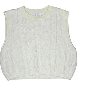 TALULAH women’s knit cropped vest white size large preloved versatile stylish